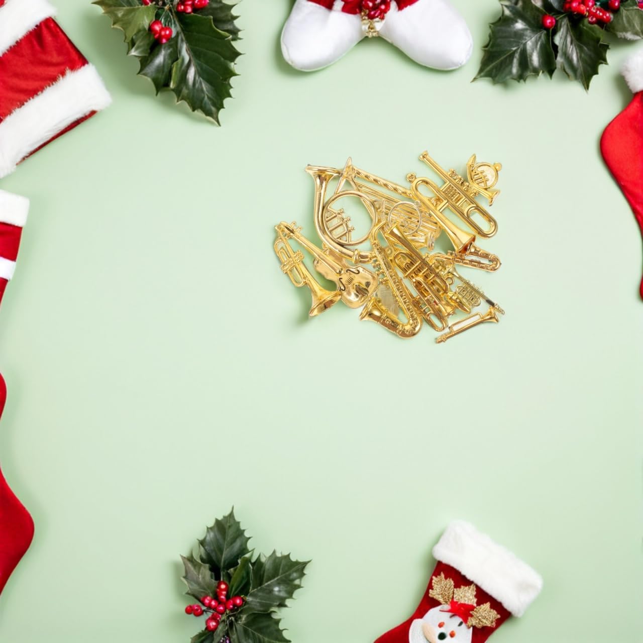 VOSAREA 28pcs Miniature Musical Instrument Ornaments Tiny Trumpet Violin Flute Models Christmas Tree Pendants for DIY Craft Accessories - Image 3