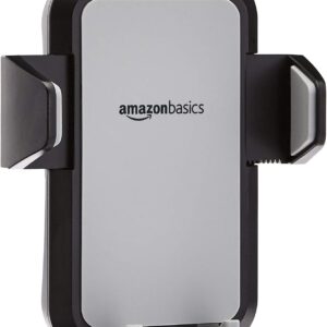 Amazon Basics Universal Portable Smartphone Holder for Car, Easy to Install Air Vent Mount, Adjustable and Secure, Grey