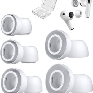 Link Dream Ear Tips for AirPods Pro 3 (2025) Replacement Eartips Silicon Ear Buds Tips with Portable Storage Box White 5 Pairs (XXS/XS/S/M/L Tips)
