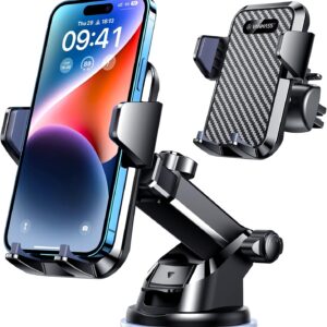 VANMASS【85+LBS Strongest Suction & Military-Grade Ultimate Car Phone Mount【Patent & Safety Certs】 Cell Phone Holder Truck for Dashboard Windshield Vent for iPhone 17 Pro Max 16 15 for Samsung