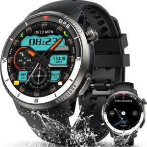 Military Smart Watch(Answer/Make Call), GPS Smartwatch for Men Women, 1.43″ HD AMOLED Display, Fitness Activity Tracke with 170+ Sport Modes, 5 ATM Water-Resistance, Stress, Heart Rate, Sleep Monitor