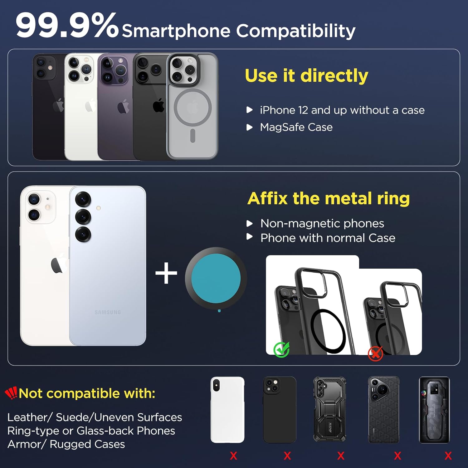 Vacuum Magnetic Phone Holders for Your Car 2026 Suction Cup Phone Mount with Washable Nano Gel Pads 360° Adjustable Phone Mount,Travel Gifts, Car Phone Holder for Smartphone Car/Gym/Mirror - Image 6