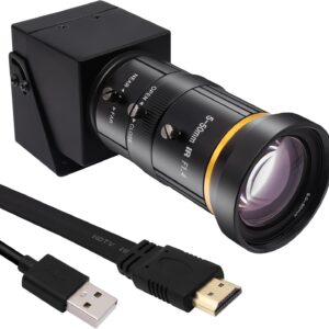 SVPRO HDMI Camera 4K USB Camera HD Streaming Webcam with 5-50mm Telephoto Zoom Manual Lens Industrial Camera CS Mount 10X Optical Zoom Camera for PC Computer,Laptop,Monitor,TV