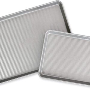 USA Pan Nonstick Half Sheet Pan and Quarter Sheet Pan, Set of 2, Aluminized Steel