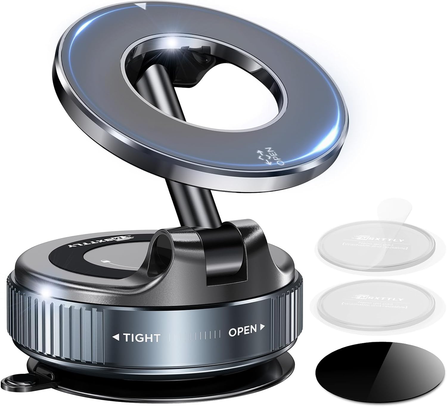 Vacuum Magnetic Phone Holders for Your Car 2026 Suction Cup Phone Mount with Washable Nano Gel Pads 360° Adjustable Phone Mount,Travel Gifts, Car Phone Holder for Smartphone Car/Gym/Mirror