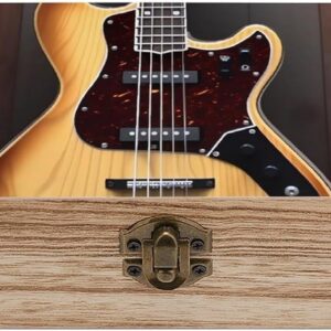 Guitar Musical Instrument Storage Box Wood Boxes with Hinged Lid Vintage Wooden Storage Boxes Wooden Keepsake Box Small Keepsake Box for Jewelry Craft Gifts Box for Home