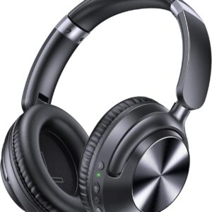 TAGRY Hybrid Active Noise Cancelling Bluetooth Headphones 100H Playtime Wireless Over Ear Headphone with Fast Charging Hi-Res Audio Headsets Comfort Earcups for Commute Travel Office Phone PC Black