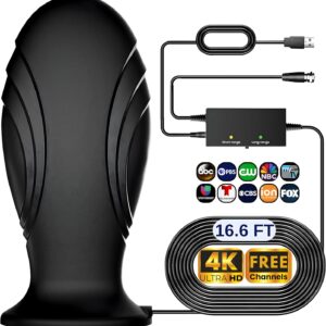 2026 TV Antenna for Local Channels – 2800+ miles Long Range 360° Reception Signal TV Antenna Indoor with Amplifier Signal Booster-Digital Indoor Antenna for Smart TV – Supports HDTV 4K HD (ModernEdge)
