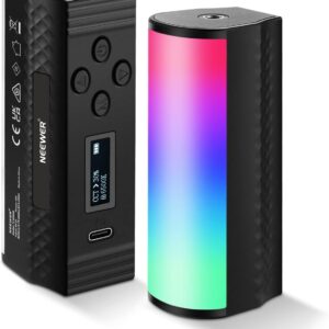 NEEWER Basic 2 Pack Magnetic Handheld Light Wand, 360° Full RGB Mini LED Video Light Stick with 2500mAh Battery,2500-8500K Dimmable Camera Tube Light for Photography TikTok YouTube Vlog,TL96RGB