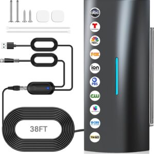 2026 Digital Antenna for Smart TV Indoor/Outdoor with Amplifier, Long Range Reception HDTV Antenna for for Smart/Old TVs,Plug and Play，Easy to Install