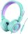 P10 Kids Headphones with Microphone Stereo Headphones for Children Boys Girls,Adjustable 85dB/94dB Volume Control Foldable On-Ear Headphone with Microphone for School/PC/Cellphone(Green)