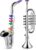Lewtemi Set of 2 Musical Instruments Include Toy Trumpet and Saxophone Set Plastic Trumpet Educational Toy Home School Music Gift, Color Keys(Silver)