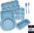 7in1 Silicone Bakeware Baking Set, Kitchen Bake Pans Molds Tray for Oven with BPA Free Round/Square Cake Pan, Loaf Pan, Muffin Pan for Bread Pizza Cheesecake Cupcake Pie Desserts