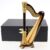 Wooden Miniature Harp with Case Mini Musical Instrument Harp Replica Collectible Figurines Dollhouse Accessories Model Home Decoration Display Ornament (5.51″x3.07″x1.69″)