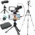 Movo iVlogger Vlogging Kit for iPhone with Fullsize Tripod – Lightning Compatible YouTube Starter Kit for Content Creators – Accessories: Tripods, Phone Mount, LED Light and Shotgun Mic