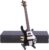 Wooden Miniature Electric Bass Guitar with Stand and Case Mini Musical Instrument Electric Bass Guitar Replica Collectible Figurines Model Home Decoration Birthday Gifts (6.31″x1.89″x0.28″)