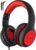 EarFun Kids Headphones Wired with Microphone, 85/94dB Volume Limit Headphones for Kids, Portable Wired Headphone with Shareport, Stereo Sound Foldable Headset for School/Tablet/iPad/Kindle, Black Red