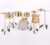 Miniature Drum Set Mini Musical Instrument Drum Set Kit Replica Collectible Figurines Birthday Gifts Music Home Decoration Display Ornament Model (Gold)