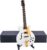 Wooden Miniature Electric Guitar with Stand and Case Mini Musical Instrument Electric Guitar Replica Collectible Figurines Model Home Decoration Display Ornament (7.09″x2.83″x0.47″)