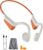 Open-Ear Bone Conduction Headphones, HiFi Dual Stereo Bluetooth Earbuds with Mic, Wireless Earphones ENC Noise Cancelling, 18H Playtime, Lightweight Comfort Headset for Running Cycling (Orange)