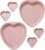 Paris Hilton Heart Shaped Nonstick Bakeware Set, Easy Release Carbon Steel, Includes two 9.5-Inch Pans and four Mini 3.5-Inch Pans, Dishwasher Safe, Made without PFAS or PFOA, 6-Piece Set, Pink
