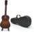 Miniature Guitar with Stand and Case, 13cm Mini 6 Strings Brown Classic Guitar Musical Instruments Miniature Guitar Model Home Decoration(Brown Classic)