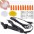 Hair Extensions Tool K Tips Hair Extensions Tool 12 Templates Clips 50 Fusion Glue Protector 201 Finger Protector 2 Bags Keratin Glue Granule Beads(Black)