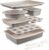 CARTMAN Bakeware Set 9-pieces Brown with Round/Square Cake Pan,Loaf Pan,6/12 Cup Muffin Pan,Cookie Sheet, Brush and Spatula, Carbon Steel Bake Set, Nonstick Stainless Steel Baking Pans Set