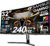 SANSUI 32 Inch Curved 240Hz Gaming Monitor High Refresh Rate, FHD 1080P Gaming PC Monitor HDMI DP1.4, Curved 1500R, 1Ms MPRT, HDR,Metal Stand,VESA Compatible (ES-G32C3F DP Cable Incl.)
