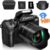 Saneen Digital Camera, 4k Cameras for Photography & Video, 64MP WiFi Touch Screen Vlogging Camera for YouTube with Flash, 32GB Card, Lens Hood, 3000mAH Battery, Front and Rear Cameras – Black