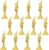 NUOBESTY 12pcs Golden Trumpet Musical Instruments Mini Plastic Trumpet Models for Christmas Tree Wreath Home Party DIY Hanging Decorations