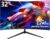 ZZA 32 Inch Curved Gaming Monitor 240hz,1K 1080P Computer PC Monitor with 1500R |1ms (GTG) | HDR 600|Curved|122% sRGB|DP/HDMI|VESA|FreeSync & G-Syn,Mount Business, Office, Casual Gaming Monitors