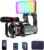 ORDRO 4K Video Camera Camcorder AC5 Plus Vlog Camera with 12X Optical Zoom &120X Intelligent Zoom Vlog Camera for YouTube with Mic,LED RGB Light Wide Angle Lens Handheld Holder 2 Batteries