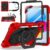 Case for iPad A16 11th Generation 11 Inch 2025, Auorld for iPad 10th Generation 10.9 inch 2022 case with Screen Protector, 360 Degree Rotating Stand Shoulder Strap Pencil Holder, Red Black