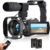 Camcorder Video Camera 4K 48MP HD Camera Recorder, 18X Digital Zoo 3″ Touch Screen Vlogging Camera for YouTube with Microphone, Stabilizer, Lens Hood, Remote and 2 Batteries