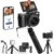 5K Vlogging Camera with WiFi 64MP 4K Digital Camera for Photography Vlog Camera with Flip Screen Video Camera for YouTube with Selfie Light, Desk Tripod, Batteries