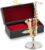 EASTROCK Miniature Saxophone Model, 2.6inches Mini Tenor Saxophone Model with Stand and Case,Mini Musical Instrument Ornament Dollhouse Home Decoration