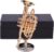 Miniature Cornet with Stand and Case Brass Mini Musical Instrument Cornet Replica Collectible Figurines Model Music Birthday Gifts Home Decoration Display Ornament (3.54″x1.57″)