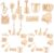 Tofficu 100Pcs Unfinished Wood Musical Instrument Decorations 1.57X0.79 Inch DIY Woodcraft Cutouts with Piano Guitar Bass Saxophone Shapes for Arts and Crafts Projects