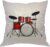 Moslion Music Pillows Rock N Roll Jazz Musical Instrument Drum Set for Show Concert Party Throw Pillow Cover Decorative Square Accent Cotton Linen Home Cushion Pillow Case 18X18 Inch Red Silver White