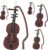 Poen 6 Pcs Mini Violin Ornaments for Christmas Tree Small Violin Christmas Hanging Ornament Tiny Musical Instrument Decorations Music Lovers Gifts for Holiday Teacher Coworkers Party Xmas Home Decor