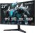 KOORUI 27 Inch Curved Gaming Monitor QHD (2560 x 1440) 180Hz, 1ms 1500R Display, Adaptive Sync, 90% DCI-P3, HDMI 2.0 & DisplayPort 1.4, VESA, Tilt, Eye Care, 27E6QCA