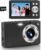 Digital Camera, 4K Vlogging Camera with Autofocus, 64MP, 16X Zoom, 64GB Card Included, Built-in Battery, Small Digital Camera for Teen Adult Beginners, Ideal for Travel & YouTube – Black