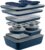 Country Kitchen Nonstick Stackable Bakeware Set – Durable, Easy Release Baking Set, Denim, 13 Pcs