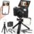 5K Digital Camera for Photography with WiFi 64MP Vlogging Camera with Flip Screen Compact Digital Cameras with Batteries, Selfie Light, Desktop Tripod