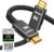 Snowkids 8K Certified HDMI 2.1 Cable 10 ft, Non-Slip Nylon Braided, 48Gbps Ultra High-Speed HDMI Cables Cord, 10K 8K@60Hz, 4K@120Hz Compatible for TV/PS-5/X-box/Projector/Sound System & More