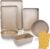 Kitcom Nonstick Bakeware Sets Textured 6-Piece with Cookie Sheet Set, Roasting Pan, Round Cake Pan, Loaf Pan, Heavy Duty Carbon Steel Premium Baking Pans, Champagne Gold