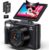 5K Digital Camera for Photography – WiFi 75MP Vlogging Cameras for YouTube – UHD Autofocus Video Camera 3″ 180° Flip Screen with 18X Zoom – Compact Vlog Travel Camara with 32GB SD Card, 2 Batteries