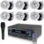 Technical Pro 1000 Watts Professional Home Theater Receiver System Kit w Portable Microphone with Digital Processing and Remote 6 Qty of 5.25” Ceiling Wall Mount Framed Speakers