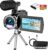 Video Camera Camcorder 4K 36.0 MP Vlogging Camera Recorder for YouTube 3.0 Inch IPS Screen 18X Digital Zoom Camcorders Camera with Batteries Tripod